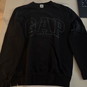 GAP Men's Black Crewneck with Tonal Logo